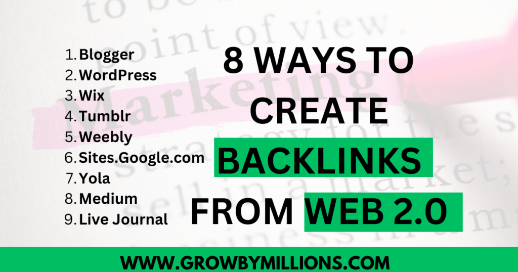 8 Ways to Create Backlinks From Web 2.0